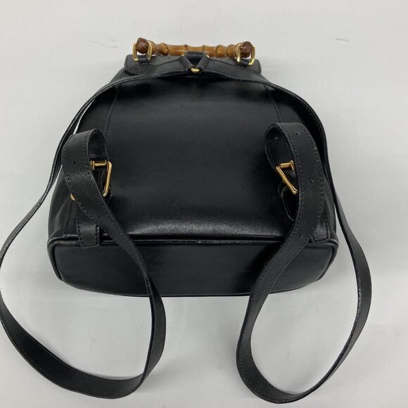 Gucci Leather Bamboo Mini Backpack Partly Damaged 003-2034-0030 Black main image 9